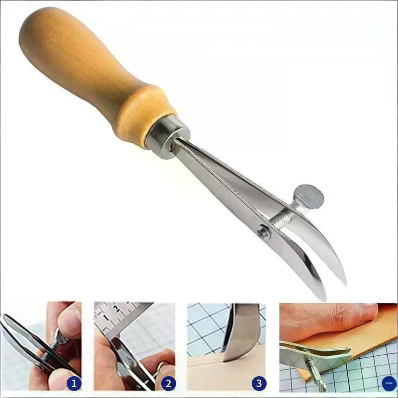 Groover Stitching Tool - DIY レザークラフトツール 調整可能な革エッジグルーバー クラフトグルーブガウジ ステッチングクリンパー スロッティンググルービングツール