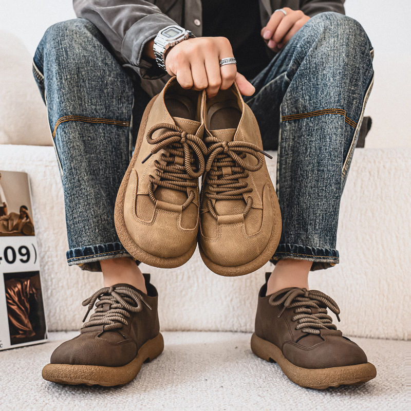 男性カジュアルシューズビッグヘッドクラシックフラットシューズ - Leatherwork Designs のレビューと価格