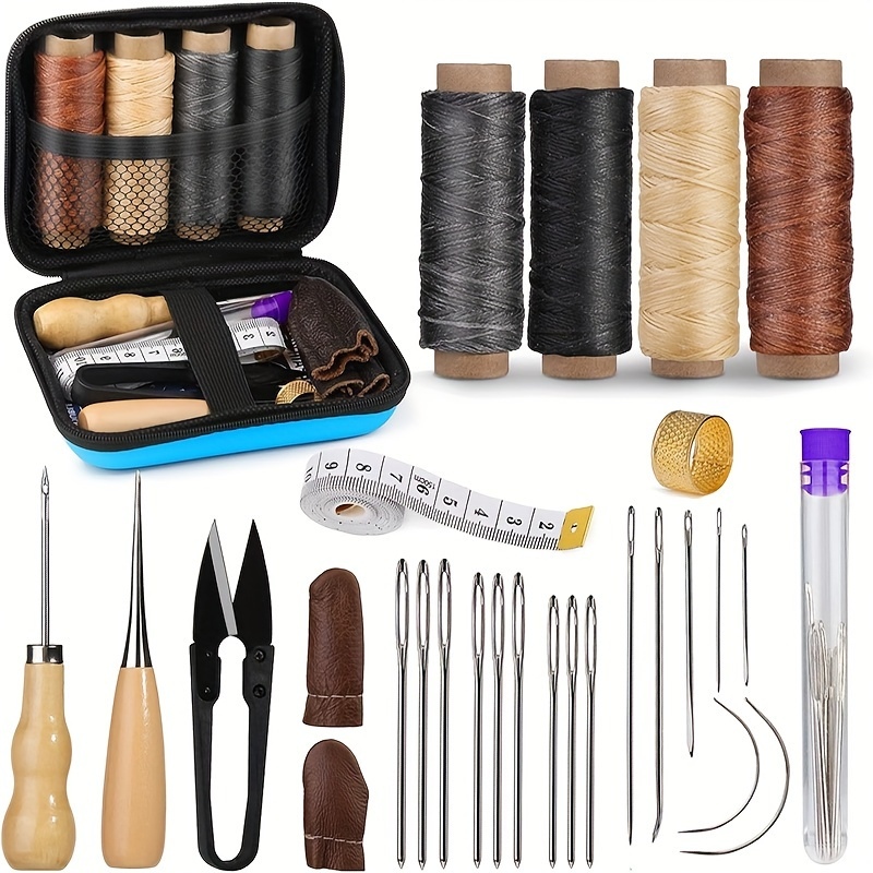 革製品縫製キット、革製品修理キット（太目針とワックス糸付き） - Bone Folder Tool のレビューと価格