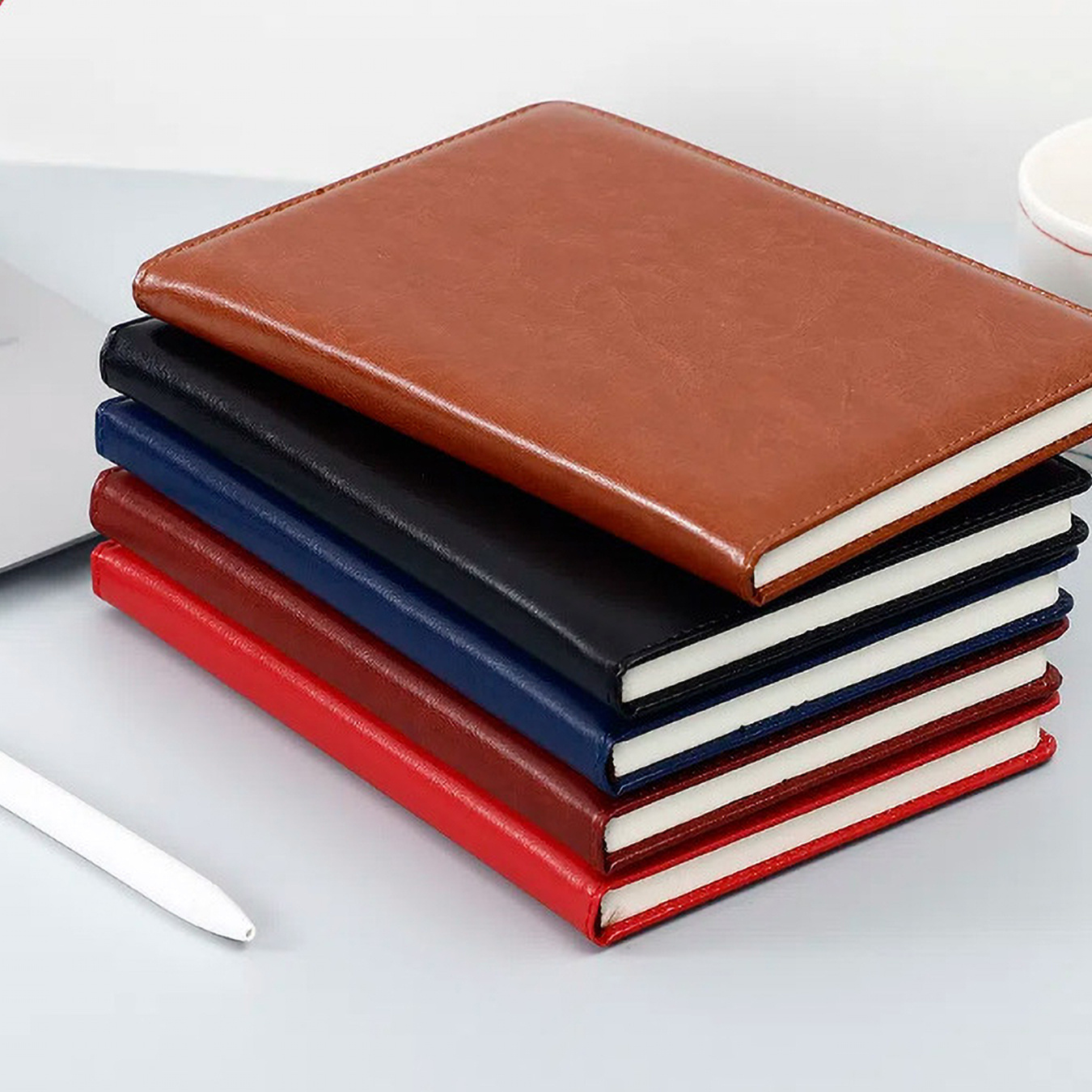 カラフルなクラゲ柄PUレザーノートブック、パーソナライズされ - Leather Work Diary Covers のレビューと価格